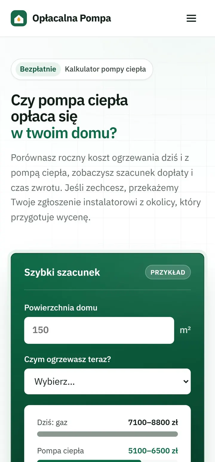 Strona Opłacalna Pompa na telefonie